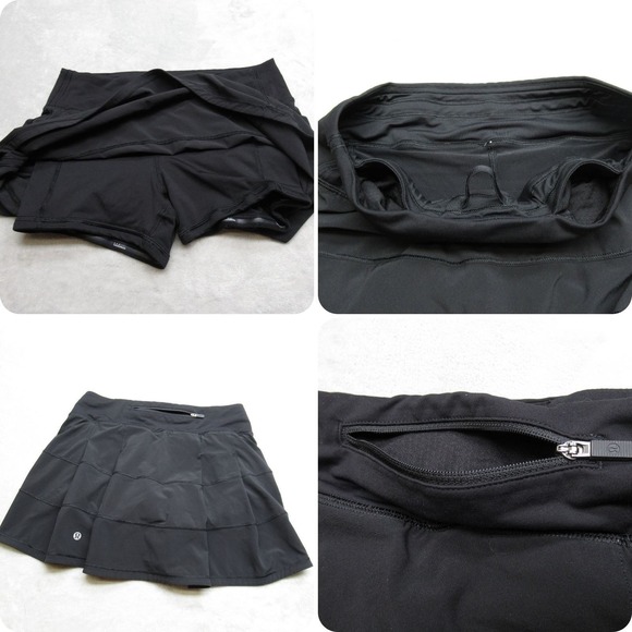 Lululemon  Pace Rival Skirt Womens 4 Black Short Liner Athletic Tennis Golf Run - Picture 1 of 12